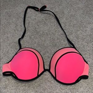 Pink and coral bathing suit top